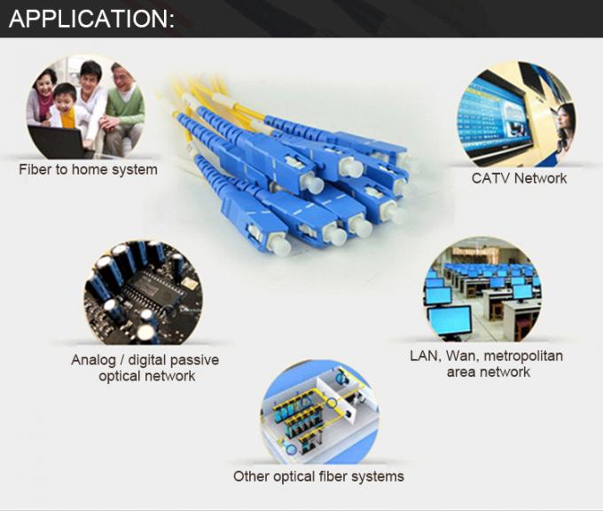 FTTH E2000 APC - SC / APC Kabel Patch Serat Optik, Kabel Single Mode Simplex