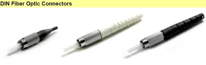 DIN Single Mode Konektor Serat Bentuk Melingkar Untuk Jaringan FTTH