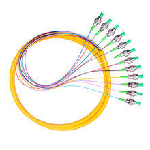12 Cores Singlemode Fiber Optic Pigtail FC / APC 2.0mm 1M Untuk Sistem FTTH