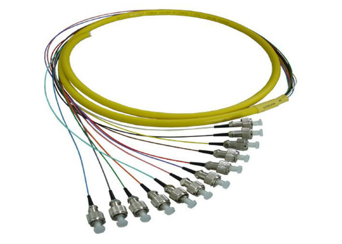 12 Core FC / UPC Fiber Optic Pigtail 12 Warna Kipas Serat Pigtail Dengan Kabel LSZH