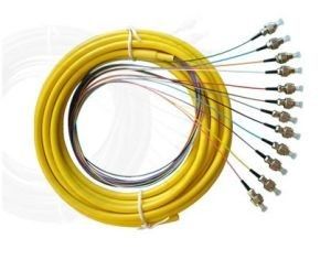 12 Core FC / UPC Fiber Optic Pigtail 12 Warna Kipas Serat Pigtail Dengan Kabel LSZH