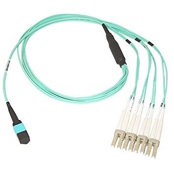 Single Mode MTP MPO Patch Cord OM3 8 Core 10g Kabel Serat Optik PVC Sheath