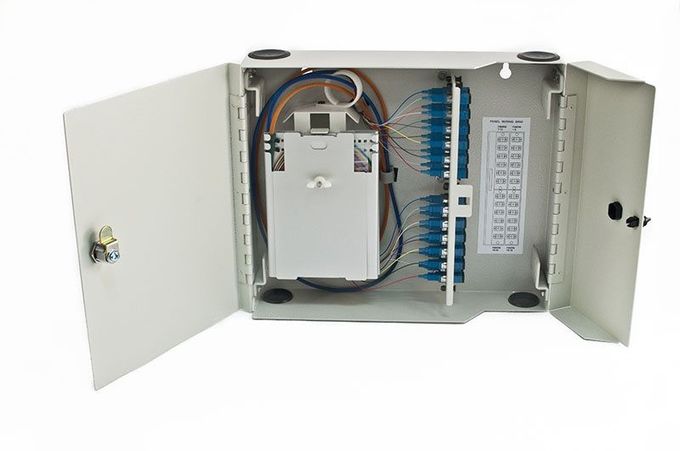1x16 Kotak Pemutusan Serat Optik Splitter SC UPC Connector Untuk Jaringan CATV