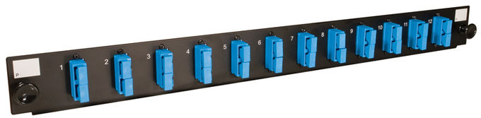 FTTB Panel Patch Serat Optik, 1U 12 Port Rack Mount Patch Panel