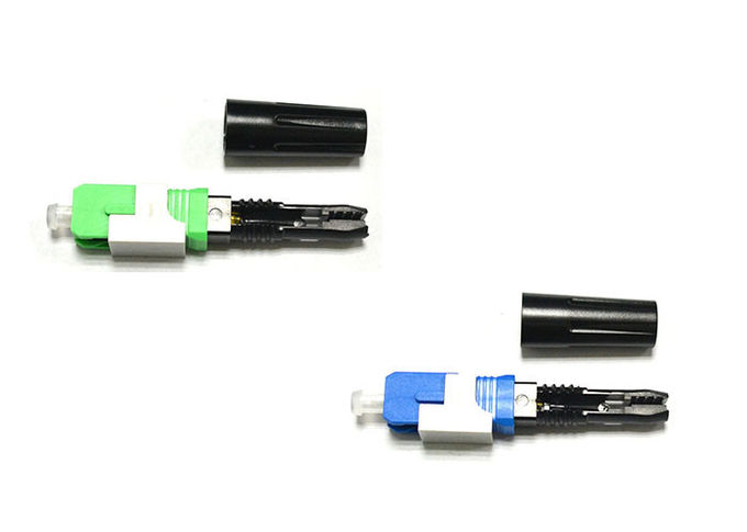 Clamshell / Screw Fiber Optic Konektor Cepat Hijau 55mm Untuk Kabel Drop FTTH