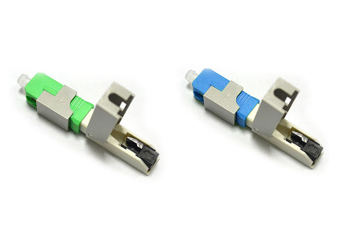 Clamshell / Screw Fiber Optic Konektor Cepat Hijau 55mm Untuk Kabel Drop FTTH