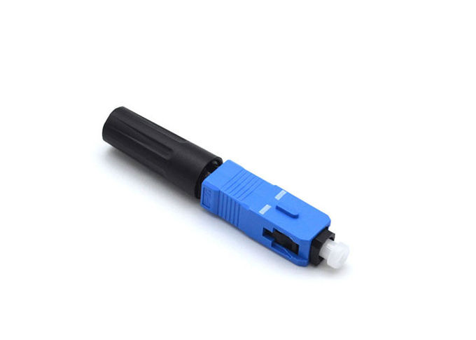 50mm Pra - Poles Konektor Cepat Serat Optik Biru Single Mode Konektor Serat