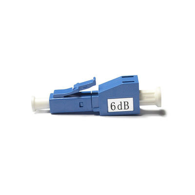 Cina 1310nm / 1550nm Lc Attenuator Mode Tunggal, Biru Melangkah Attenuator Dengan FTTX pemasok