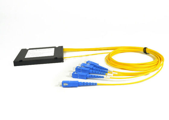 Cina Audio Fiber Optic PLC Splitter SC / Konektor UPC 1x4 Plc Splitter Untuk Penggunaan FTT X pemasok