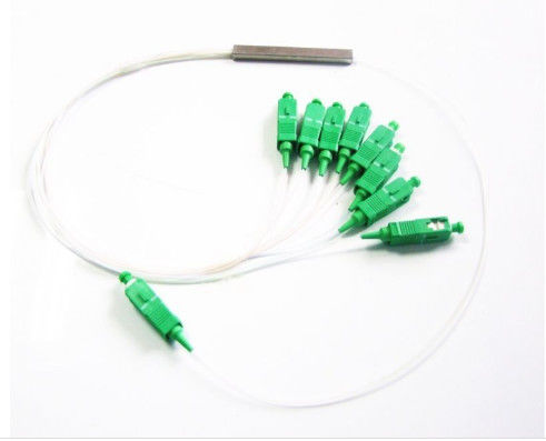 Cina Keandalan Tinggi Mini Single Mode Fiber Splitter, G657A Fiber 1x8 Optical Splitter pemasok