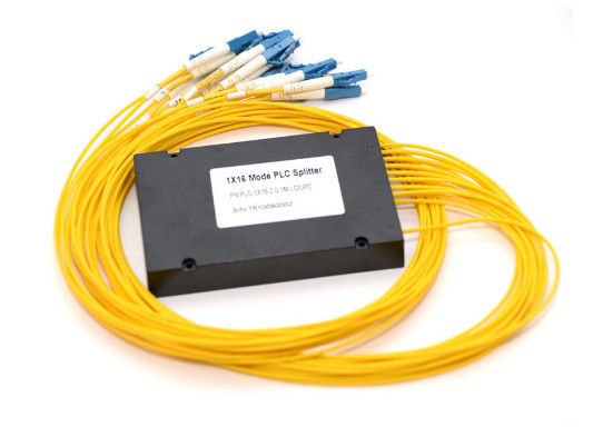 Cina Lc / Upc Serat Optik PLC Splitter 1 X 16 PVC Jacket 1260 - 1650nm Panjang Gelombang pemasok