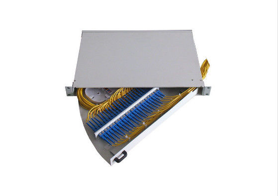 Cina 24 Ports FTTH Kotak Distribusi Serat Optik, Rack Mounted Kabinet Distribusi Serat Optik pemasok