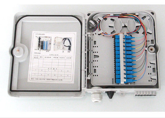 Cina Wall Mounted Fiber Termination Box, ABS Perumahan Fiber Optic Junction Box Dengan Memperpanjang Kapasitas pemasok