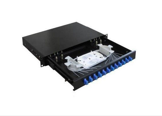 Cina ABS 24 Port FBT Coupler ODF Distribusi Box Untuk LAN / WAN Kabel Warna Disesuaikan pemasok