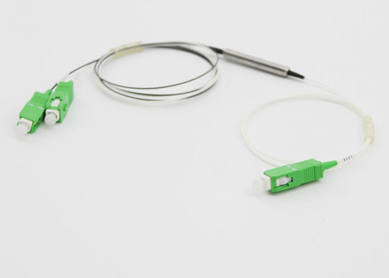 Cina 1 X 2 Perangkat DWDM, Tabung Logam 0.9 MM G657A1 Fiber Multiplexer E Demultiplexer Dengan SC / APC Konektor pemasok
