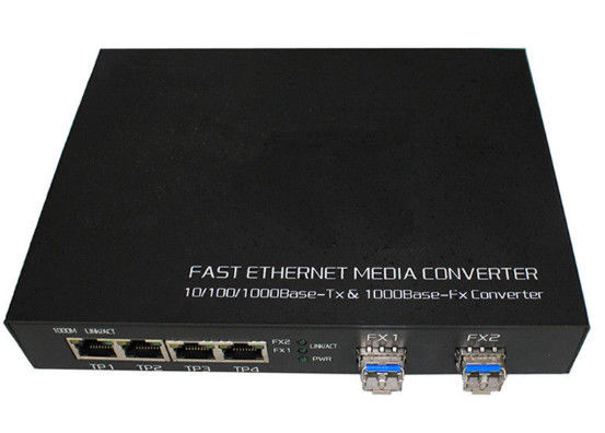 Cina 1000 Base - Fx Fiber Optic Switch Untuk Industri Panjang Gelombang 850nm / 1310nm / 1550nm pemasok