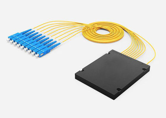 Rugi Penyisipan Rendah Optik Kabel Splitter, Rendah PDL 1x8 PLC Splitter ABS Tabung 2.0mm 1 M Kabel pemasok
