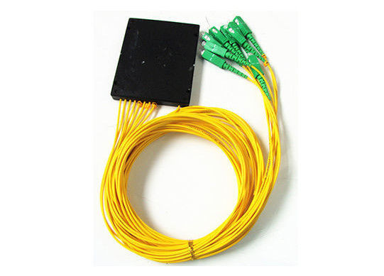 Yellow Plc Optical Splitter, LSZH Fiber Optic 1x16 Plc Splitter Jacket Untuk Sistem FTTX pemasok