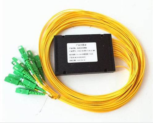 Yellow Plc Optical Splitter, LSZH Fiber Optic 1x16 Plc Splitter Jacket Untuk Sistem FTTX pemasok