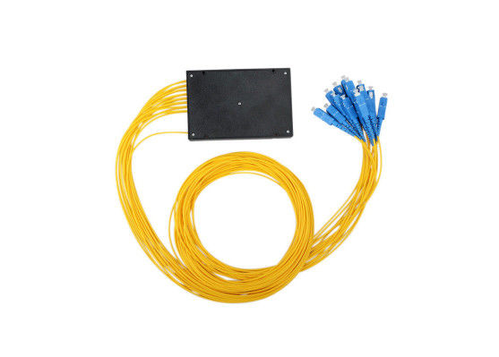 1/16 Way FTTH Splitter Kabel Optik, Paket Kotak ABS Splitter Kabel Optik Untuk Peralatan Uji pemasok