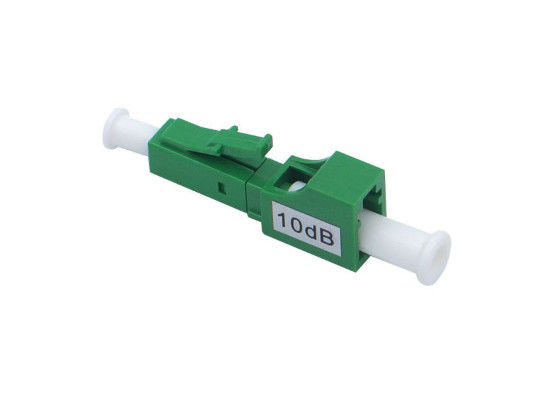 1310 / 1550nm E2000 Melangkah Attenuator, LC APC Hijau 10db Attenuator pemasok