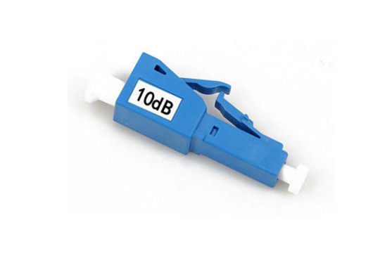 Biru LC 10DB Fiber Optic Attenuator Pria Wanita Dengan Plastik / Logam Perumahan pemasok