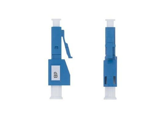 Biru LC 10DB Fiber Optic Attenuator Pria Wanita Dengan Plastik / Logam Perumahan pemasok