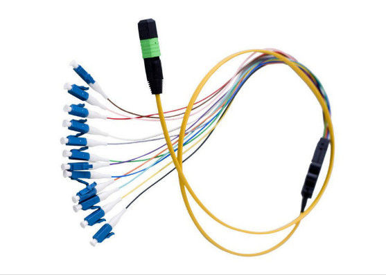 12 Core LC MTP / MPO Patch Cord Panjang Disesuaikan Untuk Instalasi Premis pemasok