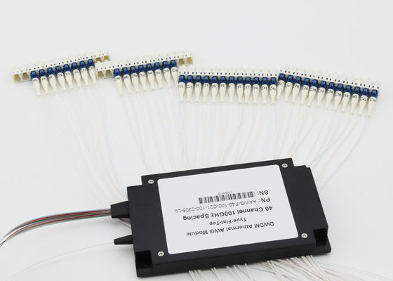 Max IL 5.0dB DWDM Mux Demux 40Ch AAWG ABS Box Untuk 5G Front Haul / Datacenter pemasok